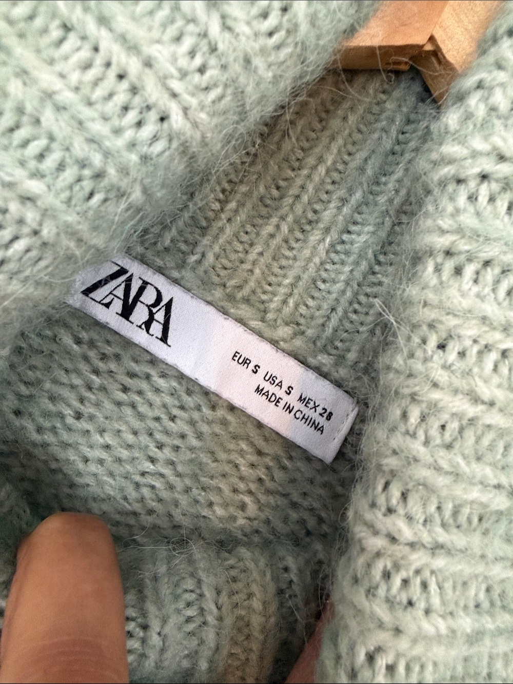 Zara Oversized Turtleneck Sweater in Sage Green - Picture 2 of 3